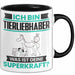 Tierliebhaber Tasse Geschenk für Tierliebhaber Geburtstag Lustiger Spruch Kaffee-Becher Was Ist Deine Superkraft Schwarz Trendation