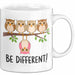 Eule Tierliebhaber Tasse Geschenk Lustige Geschenkidee Spruch Sei Anders Weiß Trendation