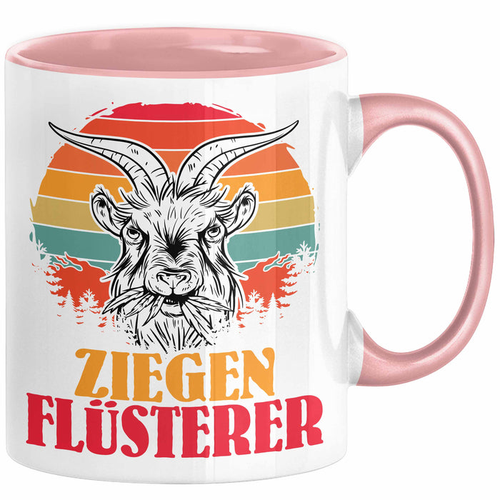Ziegen Hirte Geschenk Tasse Ziegen Flüsterer Geschenkidee Ziegen-Liebhaber Kaffee-Becher Rosa Trendation
