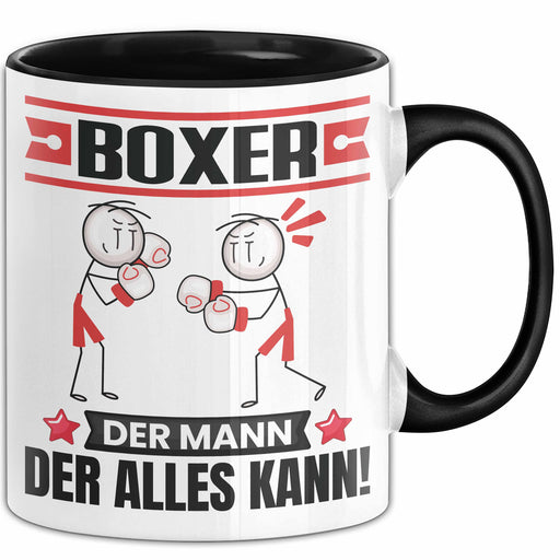 Boxer Tasse Geschenk für Boxer Der Mann Der Alles Kann Geschenkidee zum Geburtstag Schwarz Trendation