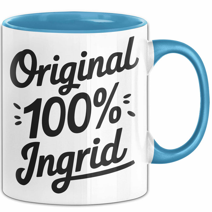 Ingrid Tasse Geschenk Original 100% Ingrid Geschenkidee Geburtstag Blau Trendation