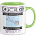 Taucherin Und Prinzessin Tasse Geschenk Für Eine Taucherin Geburtstag Was Ist Deine Superkraft Grün Trendation