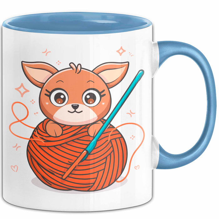 Häkel Fan Tasse Geschenk Lustige Geschenkidee Spruch Für Amigurumi Macher Blau Trendation