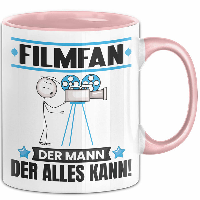Filmfan Tasse Geschenk für Filmfan Der Mann Der Alles Kann Geschenkidee zum Geburtstag Rosa Trendation