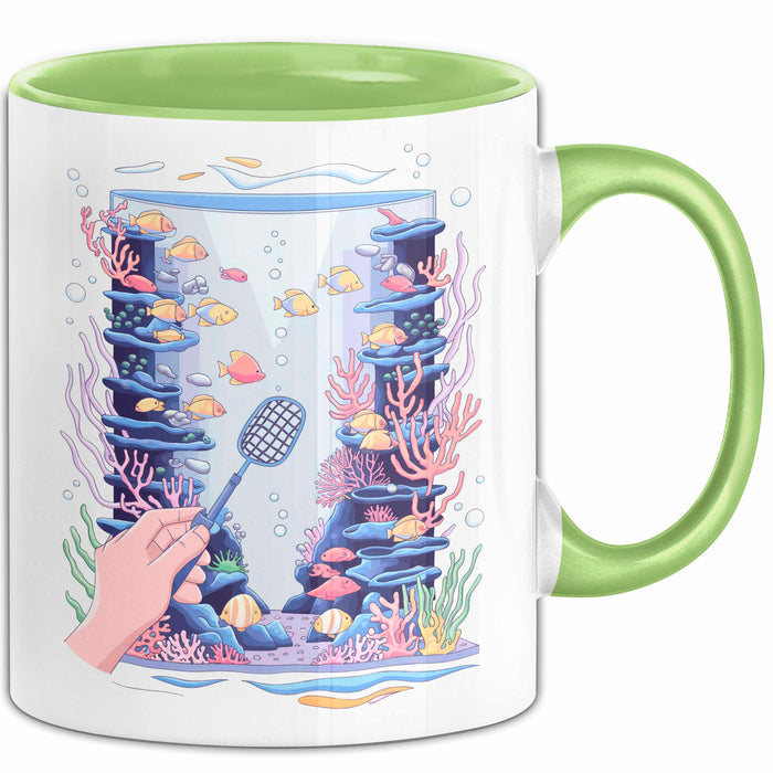 Aquarianer Tasse Geschenk Lustige Geschenkidee Spruch Für Fisch Halter Grün Trendation