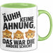 Büro Arbeit Kollege Tasse Becher Geschenk Lustige Geschenkidee Spruch Ahh Keine Ahnung Das War Die Andere Schicht Grün Trendation