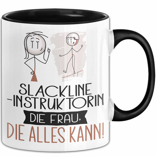 Slackline-Instruktorin Geschenk Tasse Becher Die Frau Die Allen Kann Geschenkidee für eine Slackline-Instruktorin Lustig Trendation