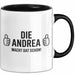 Andrea Tasse Geschenk Die Andrea Macht Dat Schon Geschenkidee Becher mit Name Schwarz Trendation