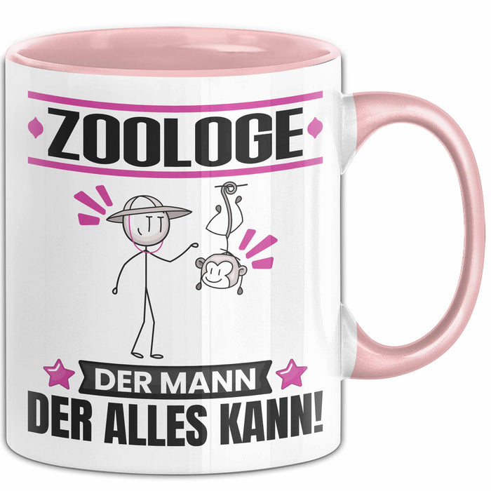 Zoologe Tasse Geschenk für Zoologe Der Mann Der Alles Kann Geschenkidee zum Geburtstag Rosa Trendation
