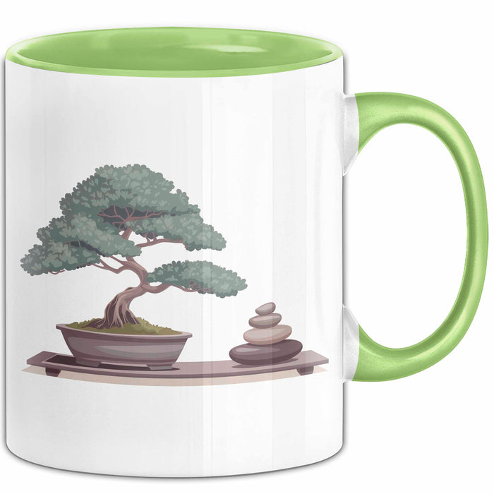 Bonsai Liebhaber Tasse Geschenkidee Miniaturbaum Künstler Grün Trendation