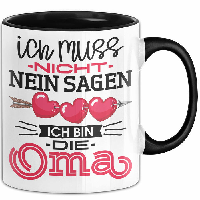 Nicht Ich Bin Die Oma Tasse Geschenk Muttertag Lustiger Spruch Schwarz Trendation