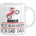Geschenk für Motorradfahrerin Tasse Lustige Geschenkidee Geburtstag Ich Bin Motorradfahrerin Ich Darf Das Weiß Trendation