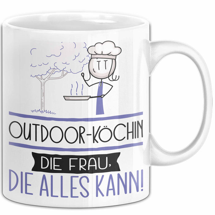 Outdoor-Köchin Geschenk Tasse Becher Die Frau Die Allen Kann Geschenkidee für eine Outdoor-Köchin Lustig Weiß Trendation