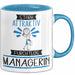 Managerin Tasse Geschenk Becher Stark Attraktiv Furchtlos Managerin Lustige Geschenkidee Blau Trendation