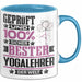 Yogalehrer Geschenk Lustiger Spruch für Yogalehrer Geschenkidee Bester Yogalehrer Der Welt Blau Trendation