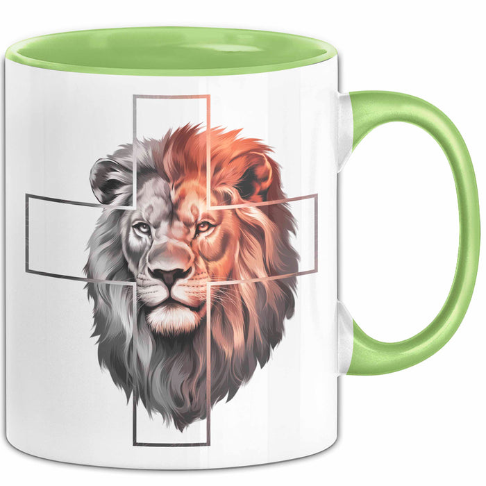 Jesus Löwe von Juda Tasse Geschenk Lustige Geschenkidee Spruch Grün Trendation
