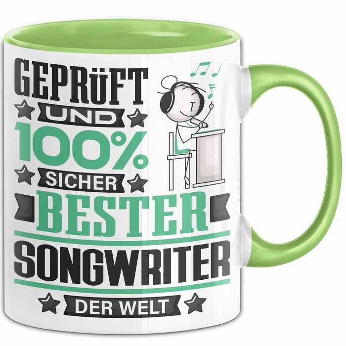 Songwriter Geschenk Lustiger Spruch für Songwriter Geschenkidee Bester Songwriter Der Welt Grün Trendation