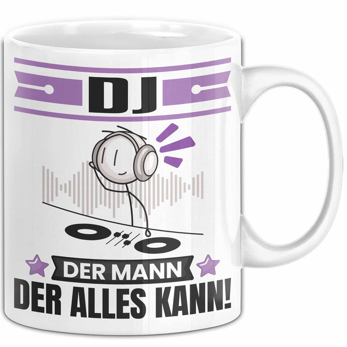 DJ Tasse Geschenk für DJ Der Mann Der Alles Kann Geschenkidee zum Geburtstag Weiß Trendation