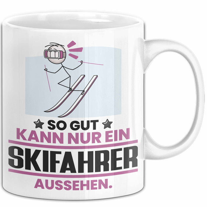 Skifahrer Geschenk Tasse So Gut Kann Nur Ein Skifahrer Aussehen Geschenkidee Kaffee-Becher Weiß Trendation