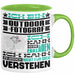 Outdoor-Fotograf Geschenk Kaffee-Tasse Geschenkidee für Outdoor-Fotograf Ich Bin Outdoor-Fotograf Ich Kann Es Dir Erklären Jedoch Nicht Für Dich Verstehen Spruch Lustig Grün Trendation