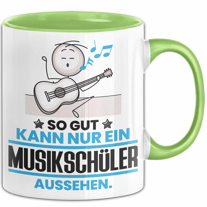 Musikschüler Geschenk Tasse So Gut Kann Nur Ein Musikschüler Aussehen Geschenkidee Kaffee-Becher Grün Trendation