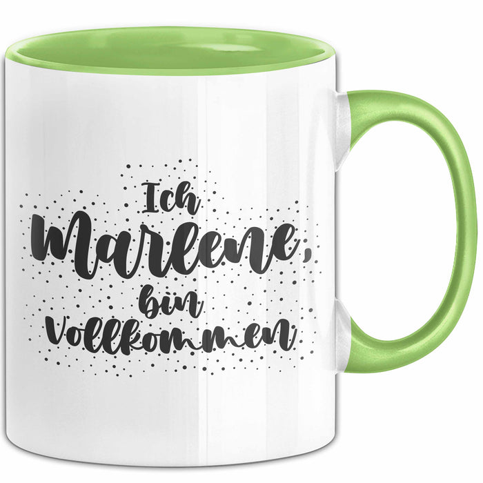 Marlene Tasse Ich Marlene, Bin Vollkommen Geschenk Grün Trendation