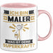 Maler Tasse Geschenk für Maler Geburtstag Lustiger Spruch Kaffee-Becher Was Ist Deine Superkraft Rosa Trendation
