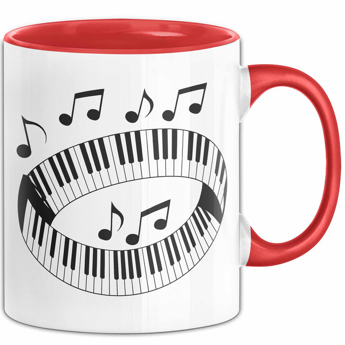 Pianist Tasse Geschenkidee für Fans klassischer Tastenklänge Rot Trendation