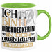 Dachdeckerin Ausbildung Start Geschenk Tasse Ich Bin Dachdeckerin In Der Ausbildung Ich Darf Das Kaffee-Becher Geschenkidee Grün Trendation