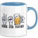 Bier Trinker Trinken Tasse Becher Geschenk Lustige Geschenkidee Spruch Schere Stein Paar Bier Blau Trendation
