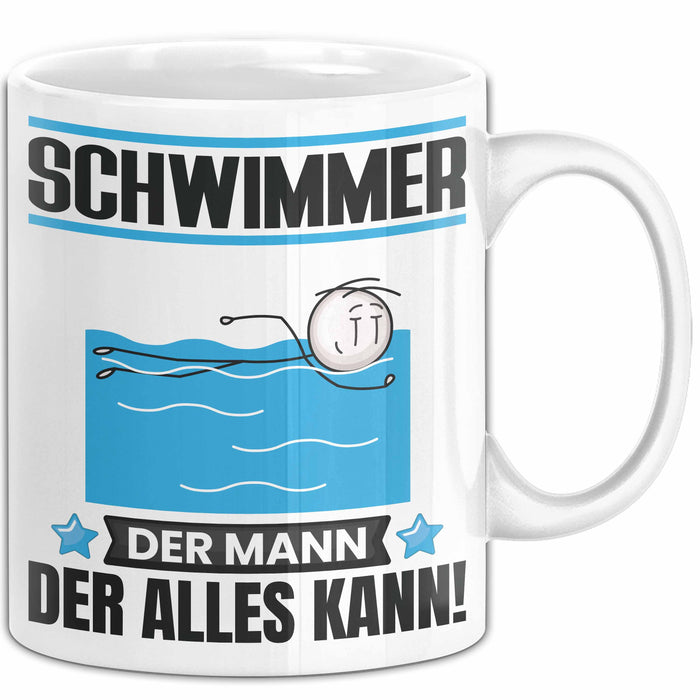 Schwimmer Tasse Geschenk für Schwimmer Der Mann Der Alles Kann Geschenkidee zum Geburtstag Weiß Trendation