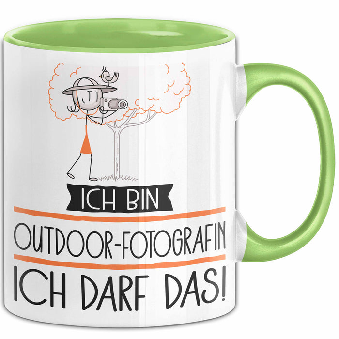 Geschenk für Outdoor-Fotografin Tasse Lustige Geschenkidee Geburtstag Ich Bin Outdoor-Fotografin Ich Darf Das Grün Trendation