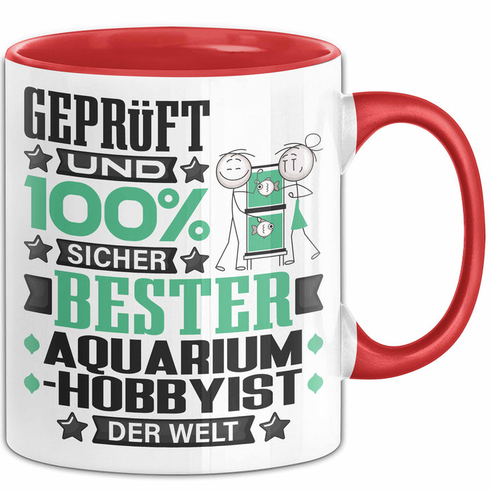Aquarium-Hobbyist Geschenk Lustiger Spruch für Aquarium-Hobbyist Geschenkidee Bester Aquarium-Hobbyist Der Welt Rot Trendation