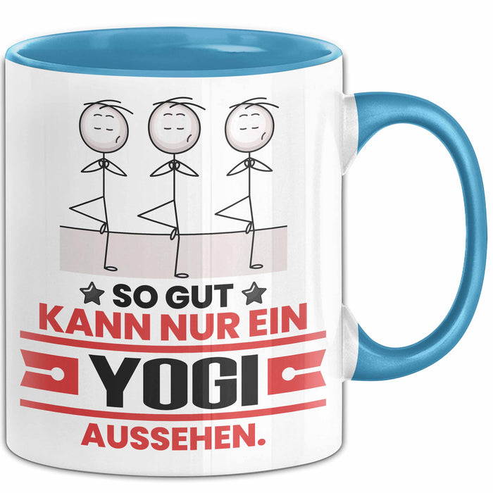 Yogi Geschenk Tasse So Gut Kann Nur Ein Yogi Aussehen Geschenkidee Kaffee-Becher Blau Trendation