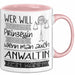 Anwältin Tasse Geschenk Spruch Wer Will Schon Prinzessin Sein Wenn Man Auch Anwältin Sein Kann Rosa Trendation