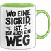 Sigrid Tasse Geschenk Wo Eine Sigrid Ist Ist Auch Ein Weg Geschenkidee Becher mit Name Grün Trendation