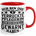 Pflegerin Geschenk Tasse Ich Bin Die Verrückte Pflegerin Vor Der Dich Alle Gewarnt Haben Krankenpflegerin Geschenkidee Rot Trendation