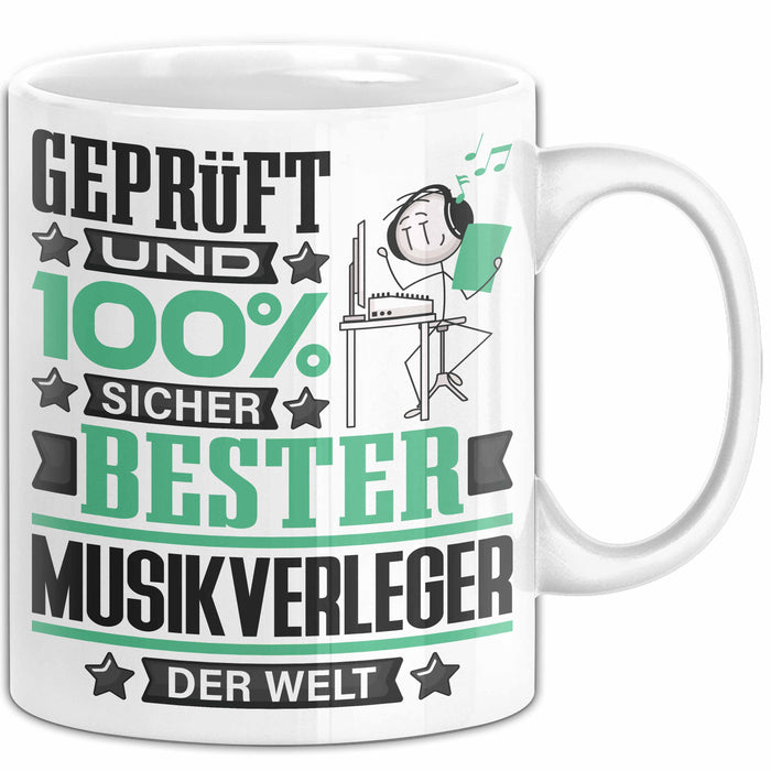 Musikverleger Geschenk Lustiger Spruch für Musikverleger Geschenkidee Bester Musikverleger Der Welt Weiß Trendation