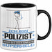 Polizist Geschenk Tasse Ich Bin Polizist Aber Sag Doch Einfach Superheld Lustige Geschenkdiee für Polizist Kaffee-Becher Schwarz Trendation