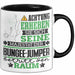 Bungee-Jumper Geschenk Tasse Lustiger Spruch Erheben Sie Sich Der Bungee-Jumper Betritt den Raum Schwarz Trendation