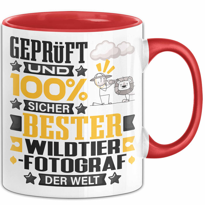 Wildtierfotograf Geschenk Lustiger Spruch für Wildtierfotograf Geschenkidee Bester Wildtierfotograf Der Welt Rot Trendation