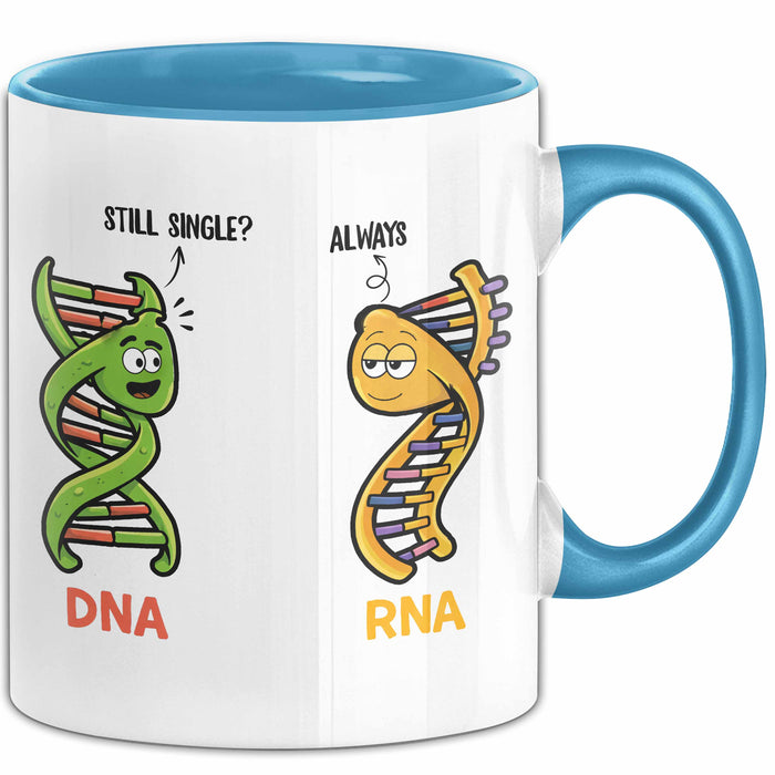 Naturwissenschaft Biologie Lehrer Biologe Tasse Geschenk Lustige Geschenkidee Spruch Immer Noch Single Blau Trendation