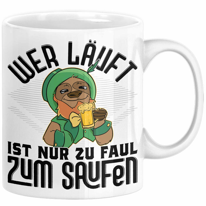 Wandern Tasse Geschenk für Wanderer Männer Geschenkidee Wer Läuft Ist Nur Zu Faul Zum Wandern Berge Wandern Weiß Trendation