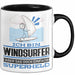 Windsurfer Geschenk Tasse Ich Bin Windsurfer Aber Sag Doch Einfach Superheld Lustige Geschenkdiee für Windsurfer Kaffee-Becher Schwarz Trendation