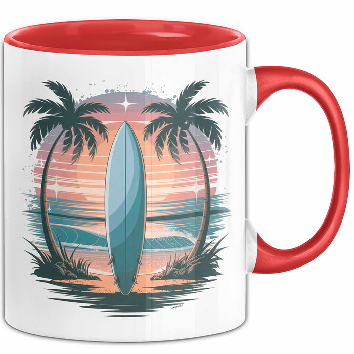 Surfer Tasse Geschenk Lustige Geschenkidee Spruch Für Wellen Jäger Rot Trendation