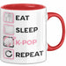 KPop Tasse Geschenk Eat Sleep KPop Repeat Spruch Geschenkidee Rot Trendation