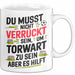 Fußball Tasse Geschenk Sei ein Torwart Fußballfan Geschenkidee Lustig Weiß Trendation