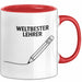 Unterricht Lehrer Wertschätzung Tasse Geschenk Lustige Geschenkidee Spruch Weltbester Lehrer Rot Trendation