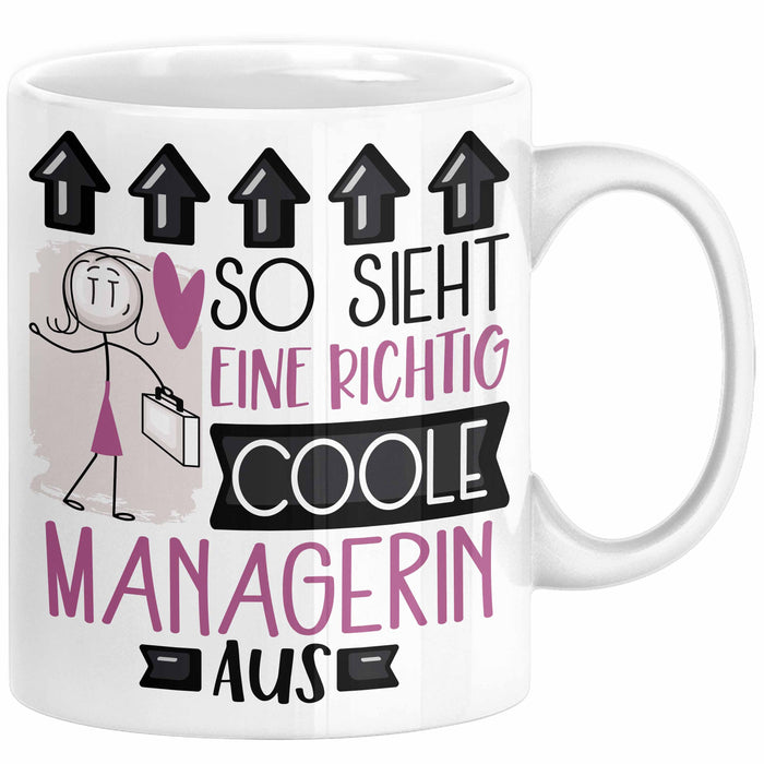 Managerin Geschenk Tasse Lustig Geschenkidee für Managerin Geburtstag So Sieht Eine Richtig Coole Managerin Aus Frauen Spruch Weiß Trendation
