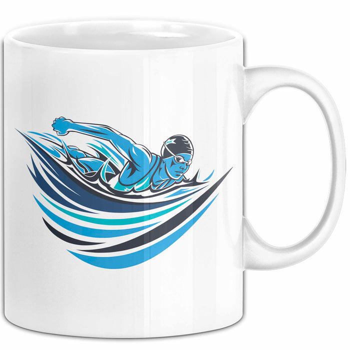 Schwimm Enthusiast Tasse Geschenkidee für Poolliebhaber Weiß Trendation
